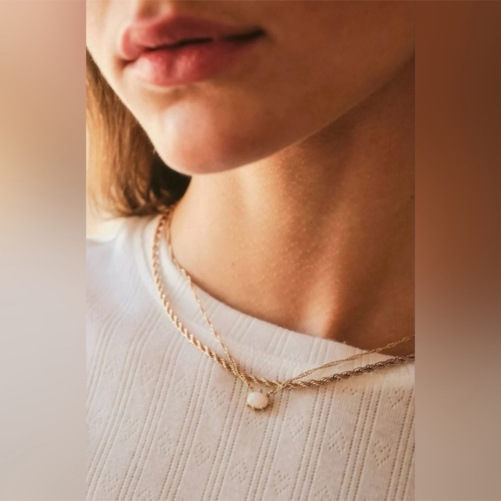 Free People Dainty Gold Postcard Necklace and Patch Set